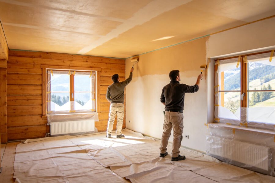 Enduit chaux chalet ancien, Vailly